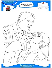 Çocuklar İçin Doktor Boyama Sayfaları 